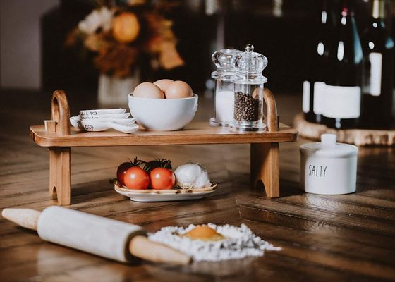 맞춤형 로고 우아한 손으로 완성 된 가정 장식 카운터 선반 조직자 치즈 보드