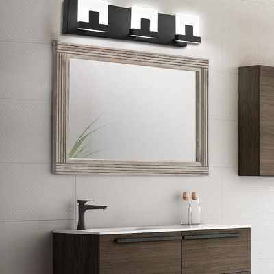 목재 접힌 벽 거울 욕실 덩달아 나무 프레임 촌촌 농장 바니티 거울