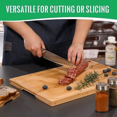 18 X 12 인치 주스 굴레 대나무 절단판 커스텀 로고 부엌용