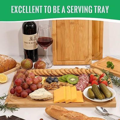 18 X 12 인치 주스 굴레 대나무 절단판 커스텀 로고 부엌용