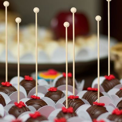 100PCS 6인치 로크 캔디 스틱 공과 나무 스위즐 스틱 현대적이고 간단한 디자인