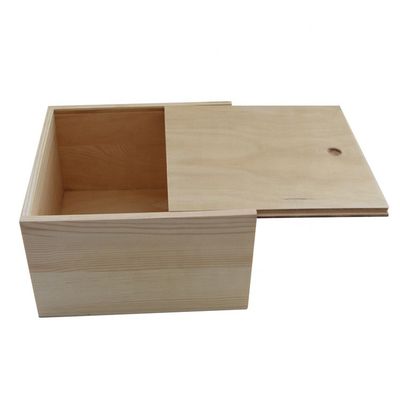 로고 사용자 정의를 위한 맞춤형 미완성 자연 색상 목재 슬라이드 상단 상자