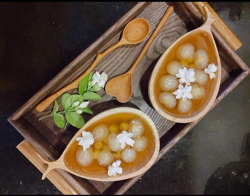 비즈니스 선물 6 조각의 나무 샐러드 스푼과 포크 세트 무료 샘플 제공