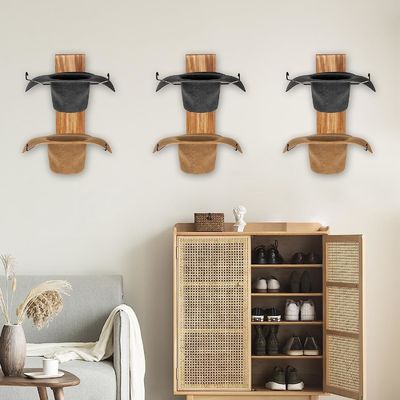 기능적 디자인 다기능 벽 장착 보관 선반 및 모자 랙