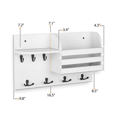 두층 벽 장착 보관 선반 자석 집 매달린 조직 랙 키 홀더와 함께