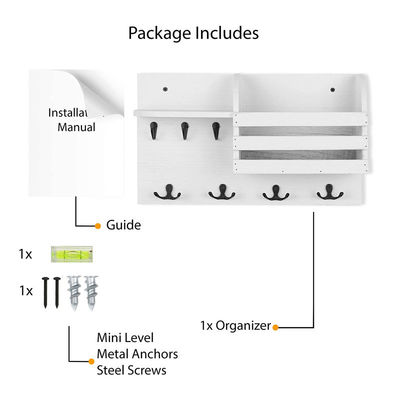 두층 벽 장착 보관 선반 자석 집 매달린 조직 랙 키 홀더와 함께