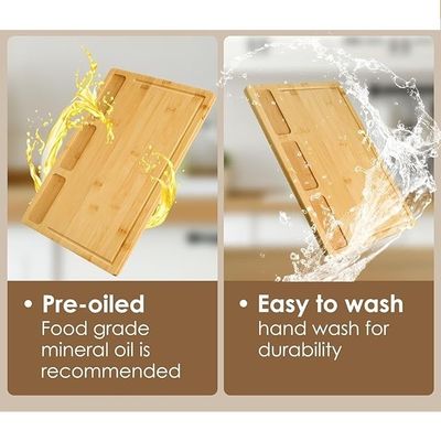 인기가 있는 맞춤 서비스 주방용 대나무 절단 보드 주스 굴레와 함께 3 개 세트