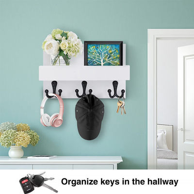 두층 벽 장착 보관 선반 자석 집 매달린 조직 랙 키 홀더와 함께