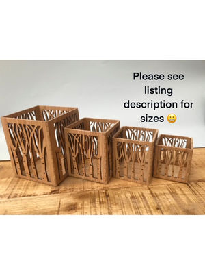 레이저 절단 디자인에서 손으로 만든 차 라이트 홀더를위한 나무 평면 색 촛불 랜턴