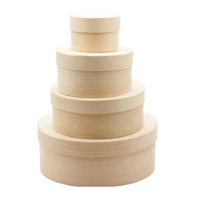 천연 나무 색 나무 상자 주문형 둥근 케이크 치즈 케이크 샐러드 과일 포장