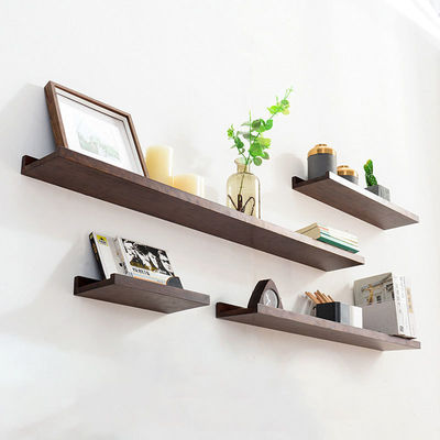 벽에 장착 된 단단한 목재 부동 선반 현대 거실 가구에 대 한 높은 양