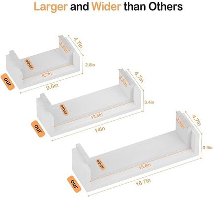 고형 목재 벽 선반 수작업 떠있는 선반