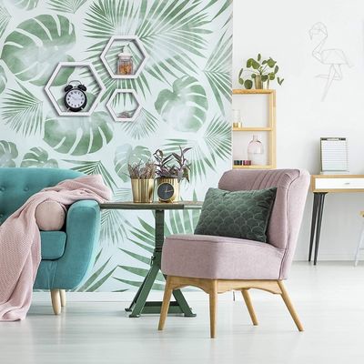 목재 조각 된 헥사곤 벽 선반 집합 농장 집 장식 조직