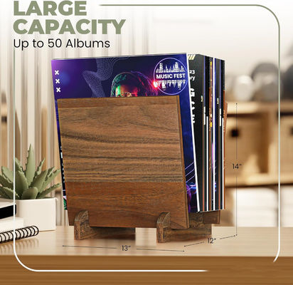 다기능 디자인 저장용 고밀 아가씨 나무 비닐 레코드 홀더 플립 디스플레이