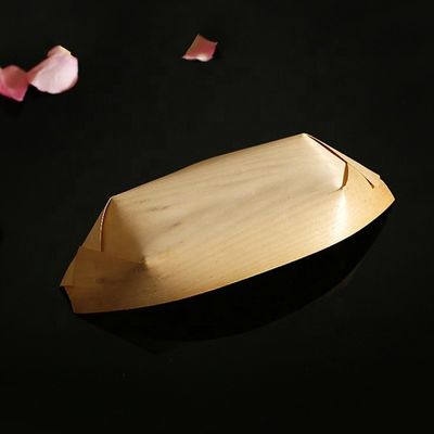 사용자 지정 로고 수용 가능한 버치 Bambu Boat Shape Sailing Wood Sushi Tray