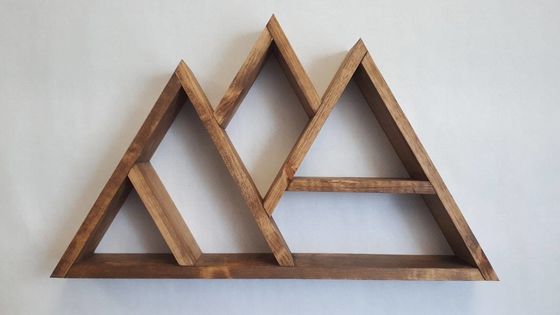 천연 나무 산붕 다층 벽에 장착 된 떠있는 디스플레이 선반 26.75x16x3.5 인치