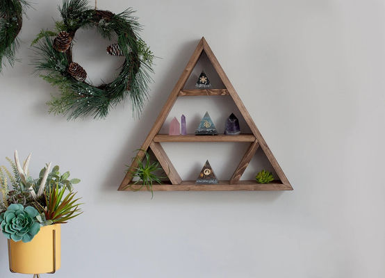 미니멀리즘 디자인 목재 삼각형 벽 선반 가정용 디스플레이 선반