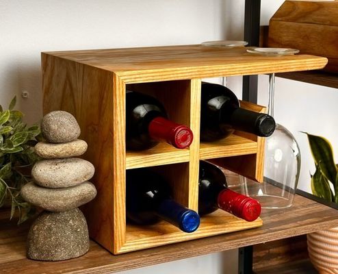 사용자 정의 로고 하드우드 와인 랙