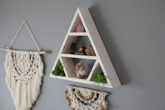 미니멀리즘 디자인 목재 삼각형 벽 선반 가정용 디스플레이 선반