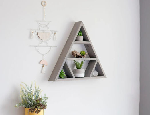 미니멀리즘 디자인 목재 삼각형 벽 선반 가정용 디스플레이 선반