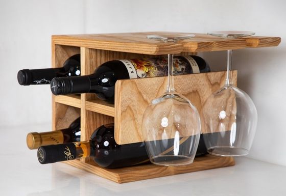 사용자 정의 로고 하드우드 와인 랙