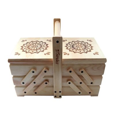 3층 접이식 칸티레버 꿰매기 저장 상자 손잡이 38x23.5x30cm 연소 마무리