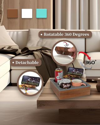 목조 소파 캐디 간식 음료 및 리모컨을 침대 자동차 좌석 또는 해변에서 도달 할 수 있습니다