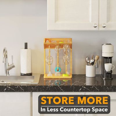 간편한 주방 병 조직을 위한 이중 계층 대나무 아기 병 건조 랙