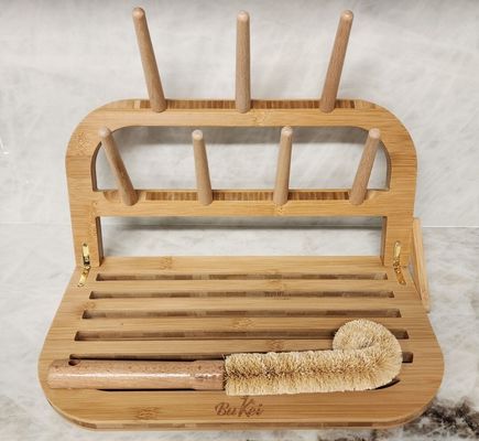 분류 여행 친화적 인 대나무 아기 병 칫솔과 드라이어와 함께 건조 랙