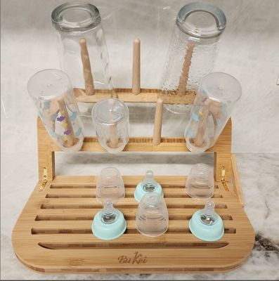 분류 여행 친화적 인 대나무 아기 병 칫솔과 드라이어와 함께 건조 랙