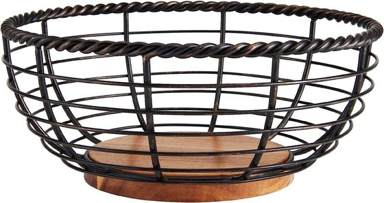 공간 절감 부엌 및 거실 보관용 콤팩트 접는 나무 과일 그릇