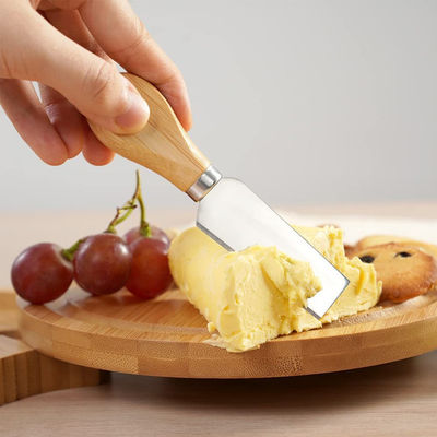 사용자 지정 로고와 4 개의 스테인리스 스틸 절단 칼 사용자 지정 크기의 대나무 치즈 보드