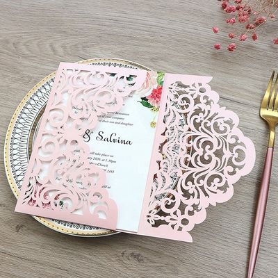 멋진 레이저 절단 웨딩 초대장 카드 파티 유럽 지역 기능 포함