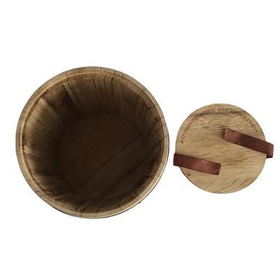 원색의 목 커피 배럴 대량 판매용 D15 x H18.8cm 연소 인쇄 디자인