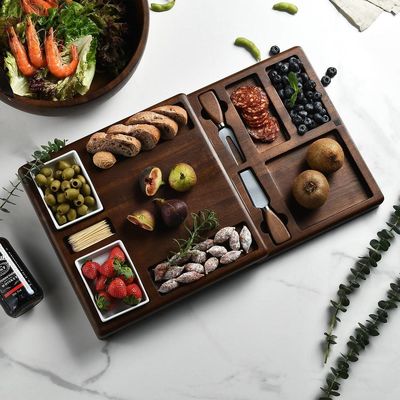 스탠드 및 접이 가능한 콜랜더와 함께 사용자 정의 가능한 다기능 대나무 절단판