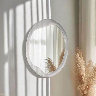 화려한 플라넬 포장 된 나무 프레임 거울 독특한 불규칙 벽 장식