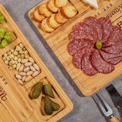 맞춤형 검은 아두수 나무 대용량 대나무 컷 블록 부엌 치즈 컷 보드 도구와 함께