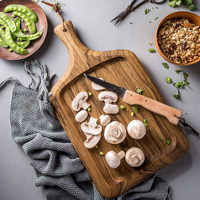 미니 아카시아 나무 절단 보드 원형 음식 나무 디자인과 칼 홀더