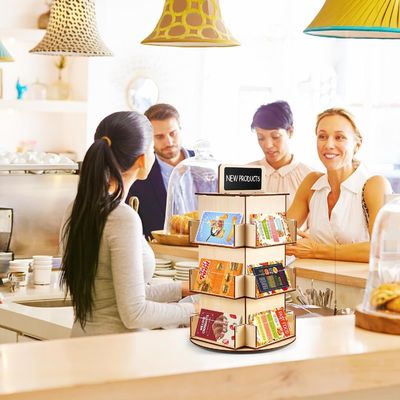 나무 유리 재료 작은 블랙보드 사용자 정의 크기와 함께 나무 우편 카드 표시 랙