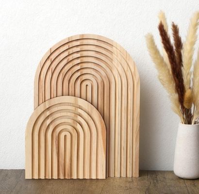 맞춤형 로고 가정용 부엌 장식용 무지개 모양의 나무 절단판