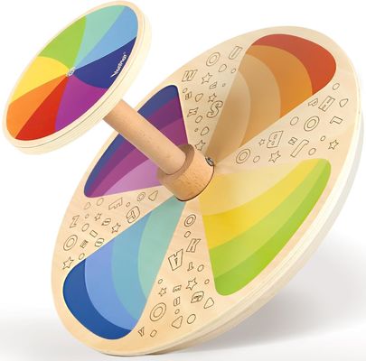 목재 스핀러 좌석 앉고 회전 더 큰 크기 레이저 조각 클래식 스핀링 활동 장난감