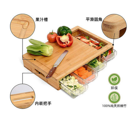 전문 부엌 아카시아 대나무 및 올리브 나무 절단 보드 컨테이너와 함께 세트