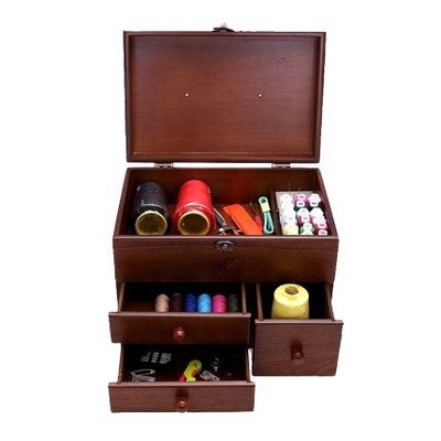 지원하지 않는 방 공간 선택 조직 저장용 목재 꿰매기 상자