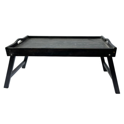 실크 스크린 인쇄 자연 아침 식사 접이 가능한 다리로 된 목재 침대 트레이 부엌 서비스