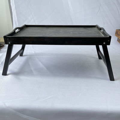 실크 스크린 인쇄 자연 아침 식사 접이 가능한 다리로 된 목재 침대 트레이 부엌 서비스