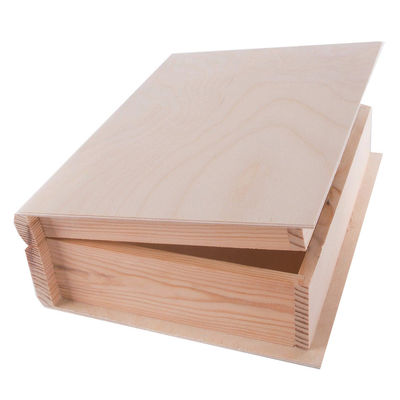 고급 미완성 목재 선물 공예품을위한 맞춤 소나무 색상 책 모양 상자