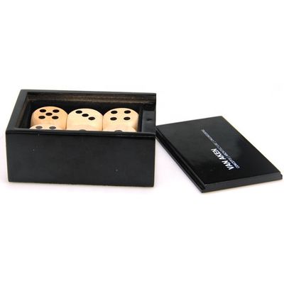 9x6.7x3.8cm 다이스 컵 상자에 맞춤형 검은 나무 중형 다이스 포장 상자