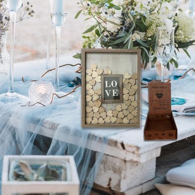 나무와 유리 로맨틱 웨딩 장식 커스텀 드롭 톱 프레임