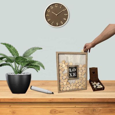 나무와 유리 로맨틱 웨딩 장식 커스텀 드롭 톱 프레임