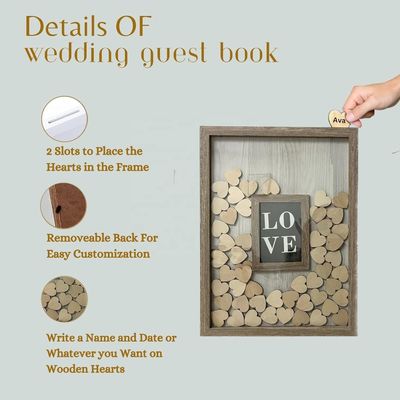 나무와 유리 로맨틱 웨딩 장식 커스텀 드롭 톱 프레임